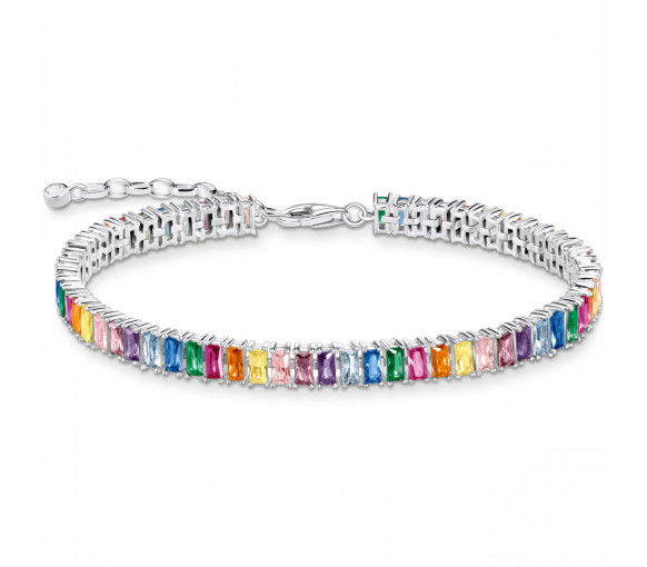 Helen Kirchhofer - Thomas Sabo Tennis Armband mit Bunten Steinen Silber - A2030-073-7-L19V