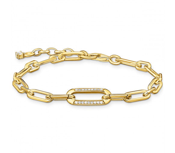 Helen Kirchhofer - Thomas Sabo Armband mit steinbesetztem Ankerelement vergoldet - A2032-414-14-L19V