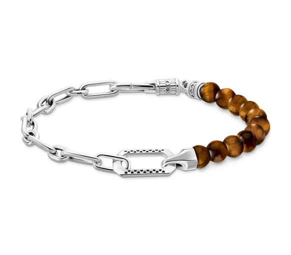 Helen Kirchhofer - Thomas Sabo Armband mit braunen Beads Silber geschwärzt - A2088-826-2