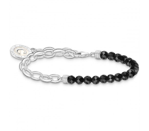 Helen Kirchhofer - Thomas Sabo Member Charm Armband mit Schwarzen Obsidian Beads und Charmista Coin Silber - A2128-148-11
