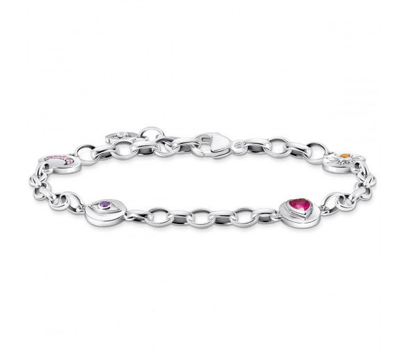 Helen Kirchhofer - Thomas Sabo Armband mit symbolischen Mond Auge Herz und Sonne Silber geschwärzt - A2138-640-7-L19V
