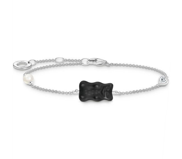 Helen Kirchhofer - Thomas Sabo Bracelet avec Ours d’or noire perle et pierre argent - A2151-052-11-L19V