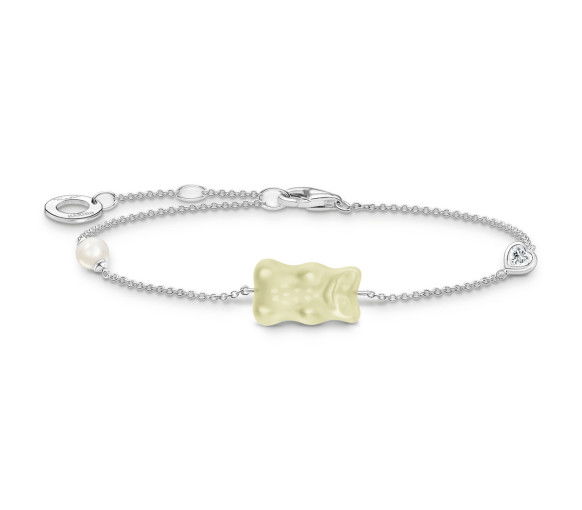 Helen Kirchhofer - Thomas Sabo Armband mit weissem Goldbären Perle und Stein Silber - A2151-052-14-L19V