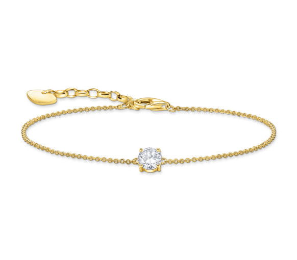 Helen Kirchhofer - Thomas Sabo Armband mit weissem Zirkonia Anhänger vergoldet - A2156-414-14-L19V