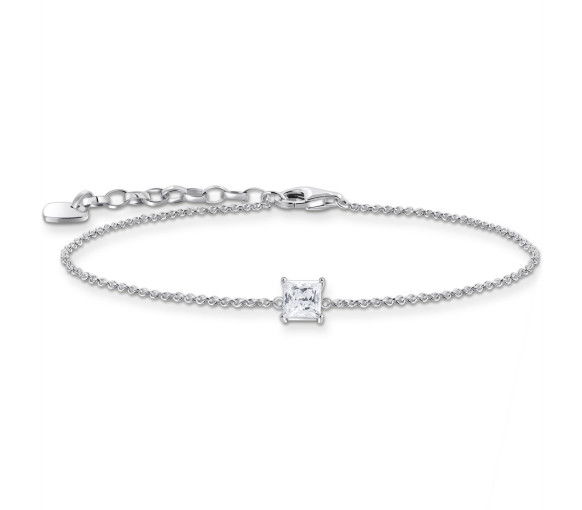 Helen Kirchhofer - Thomas Sabo Armband mit quadratischem Stein Anhänger in Weiss Silber - A2158-051-14-L19V