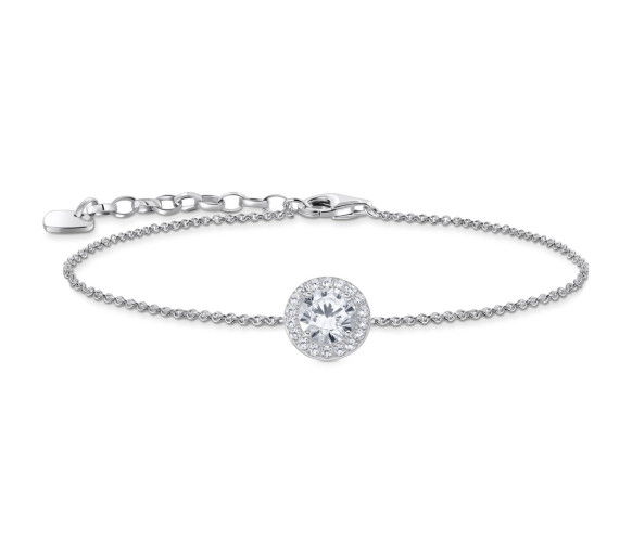 Helen Kirchhofer - Thomas Sabo Armband mit Halo Anhänger und weissen Steinen Silber - A2166-051-14-L19V