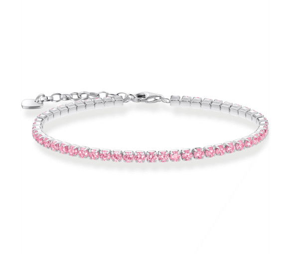 Helen Kirchhofer - Thomas Sabo Tennisarmband mit pinkfarbenen Steinen Silber - A2167-051-9-L19V