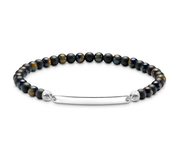 Helen Kirchhofer - Thomas Sabo Gravierbares Armband mit Obsidian und Tigerauge Beads - A2178-372-7