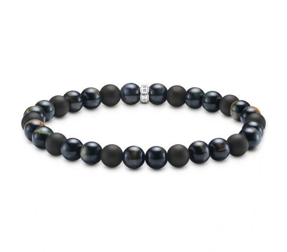 Helen Kirchhofer - Thomas Sabo Bracelet talisman avec des Beads en oeil de tigre et en obsidienne - A2182-806-7