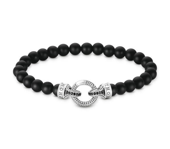 Helen Kirchhofer - Thomas Sabo Armband Obsidian Beads Silber - A2191-705-11