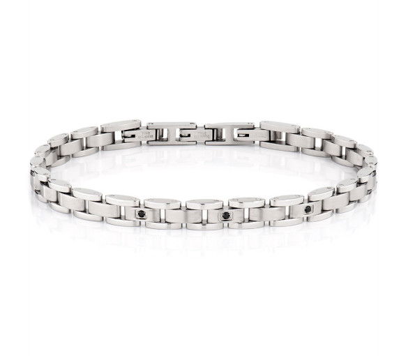 Helen Kirchhofer - Amen Steel and Black Diamond Armband - ACBR474-1