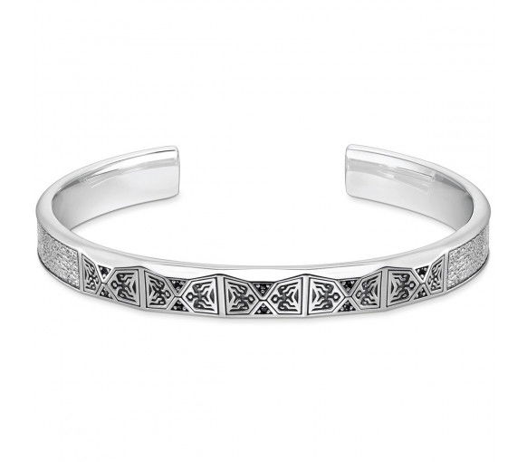 Helen Kirchhofer - Thomas Sabo Armreif Facettiertes Design mit Schwarzen Steinen Silber - AR113-643-11