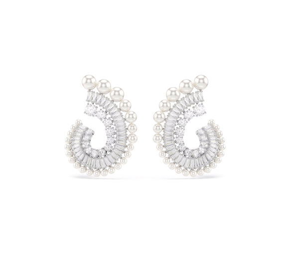 Helen Kirchhofer - Swarovski x Ariana Grande Drop Ohrhänger Kristallperle Verschiedene Schliffe Weiss Rhodiniert - 5720869