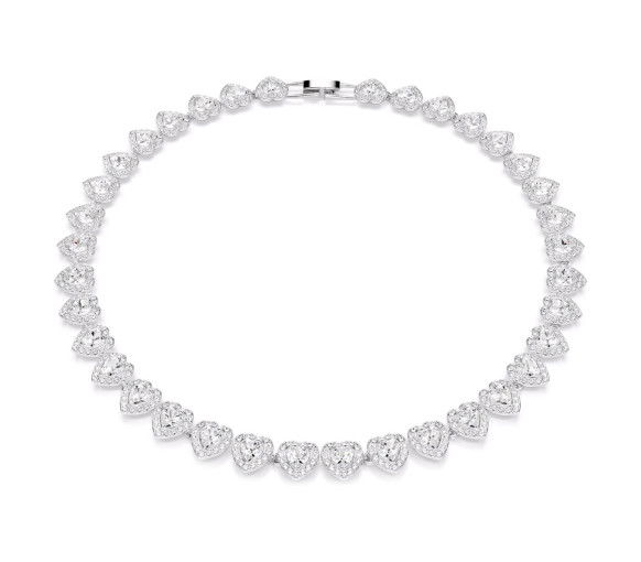 Swarovski x Ariana Grande Tennis Halskette Verschiedene Schliffe Herz Weiss Rhodiniert - 5720857