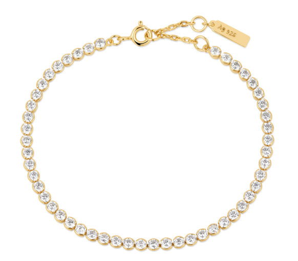 Ania Haie Gold Row Bezel Set Armband - B058-06G