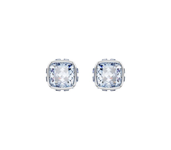 Helen Kirchhofer - Swarovski Orecchini a lobo Birthstone Taglio squadrato Marzo Blu Placcato rodio - 5660800