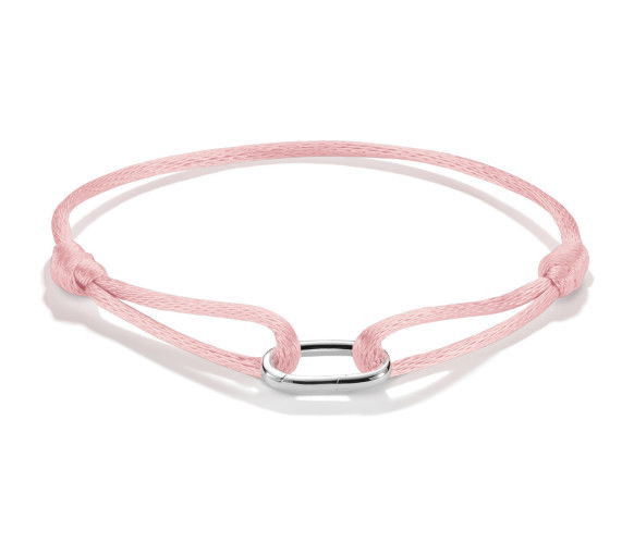 Helen Kirchhofer - Thomas Sabo Textilarmband pink Connect Silber - C1210-001-9-L24V