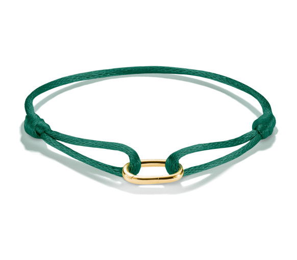 Helen Kirchhofer - Thomas Sabo Textilarmband grün Connect 18k Vergoldung - C1210-413-34-L24V