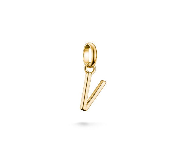 Helen Kirchhofer - Thomas Sabo Pendentif Charm lettre V Connect plaqué or - CC1228-413-39