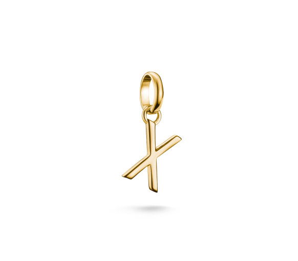 Helen Kirchhofer - Thomas Sabo Pendentif Charm lettre X Connect plaqué or - CC1230-413-39