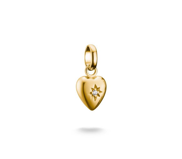 Helen Kirchhofer - Thomas Sabo Pendentif Charm cœur avec étoile Connect plaqué or - CC1234-414-14