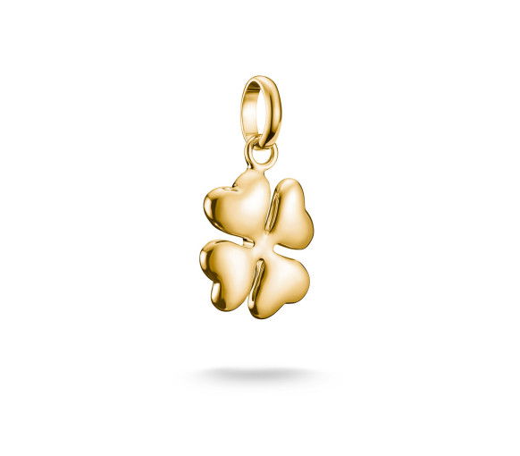 Helen Kirchhofer - Thomas Sabo Pendentif Charm trèfle à quatre feuilles 3D Connect plaqué or - CC1236-413-39