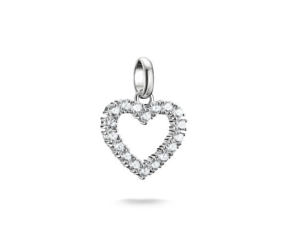 Helen Kirchhofer - Thomas Sabo Pendentif Charm cœur avec pierres blanches Connect argent - CC1237-051-14