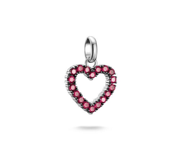 Helen Kirchhofer - Thomas Sabo Pendentif Charm cœur avec pierres rouges Connect argent - CC1237-639-10