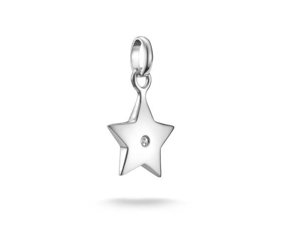 Helen Kirchhofer - Thomas Sabo Pendentif Charm étoile avec pierre blanche Connect argent - CC1238-051-14