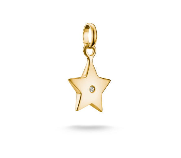 Helen Kirchhofer - Thomas Sabo Pendentif Charm étoile avec pierre blanche Connect plaqué or - CC1238-414-14