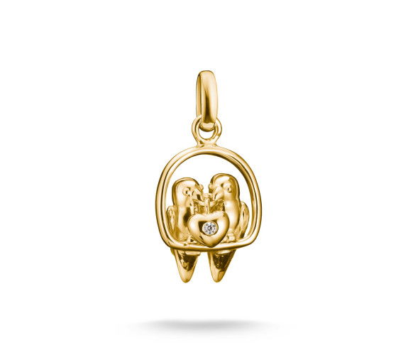 Helen Kirchhofer - Thomas Sabo Pendentif Charm tourtereaux Connect plaqué or - CC1240-414-14
