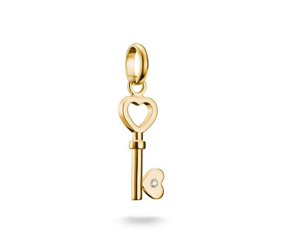 Helen Kirchhofer - Thomas Sabo Pendentif Charm clé de l’amour Connect plaqué or - CC1241-414-14