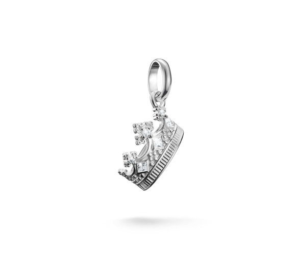 Helen Kirchhofer - Thomas Sabo Pendentif Charm couronne avec pierres blanches Connect argent - CC1247-051-14