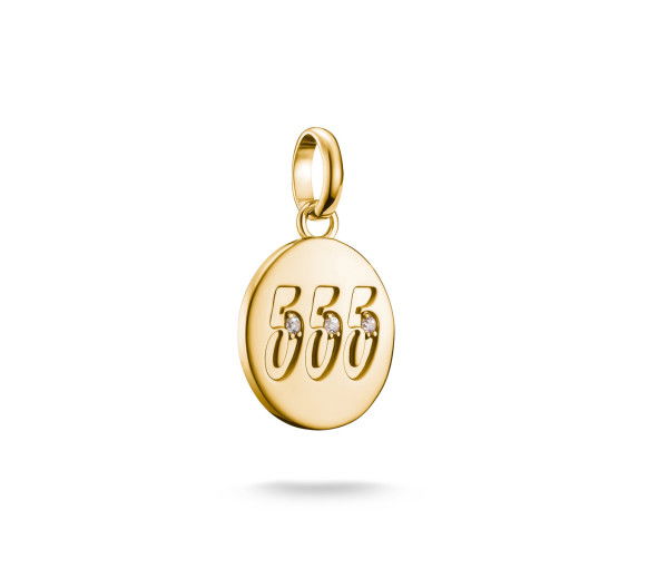 Helen Kirchhofer - Thomas Sabo Pendentif Charm numéro angélique 555 avec pierres blanches Connect plaqué or - CC1252-414-14
