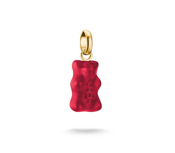Helen Kirchhofer - Thomas Sabo Pendentif Charm Ours d'Or en rouge Connect plaqué or - CC1275-413-10
