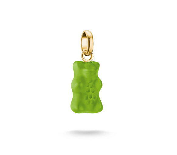Helen Kirchhofer - Thomas Sabo Pendentif Charm Ours d'Or en vert Connect plaqué or - CC1275-413-6