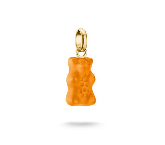 Helen Kirchhofer - Thomas Sabo Pendentif Charm Ours d'Or en orange Connect plaqué or - CC1275-413-8