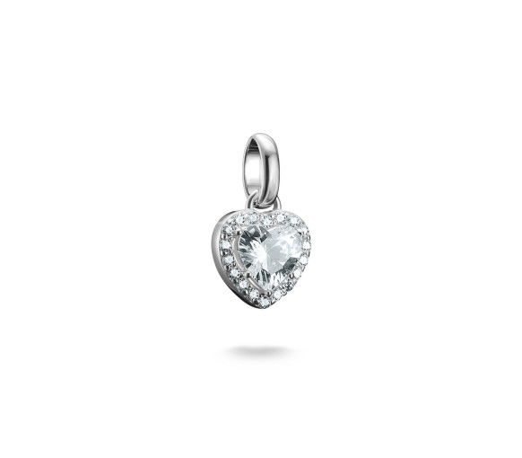 Helen Kirchhofer - Thomas Sabo Pendentif Charm cœur avec pierres blanches Connect argent - CC1278-051-14