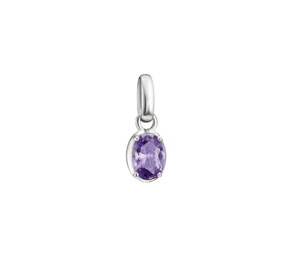 Helen Kirchhofer - Thomas Sabo Pendentif Charm pierre de naissance Fevrier Connect Argent - CC1330-051-13