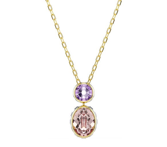 Helen Kirchhofer - Swarovski Chroma Necklace Mixed cuts Multicolored Gold tone plated - 5741586