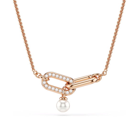 Helen Kirchhofer - Swarovski Collier Constella Perle de cristal Taille ronde Blanc Placage de ton or rosé - 5728589