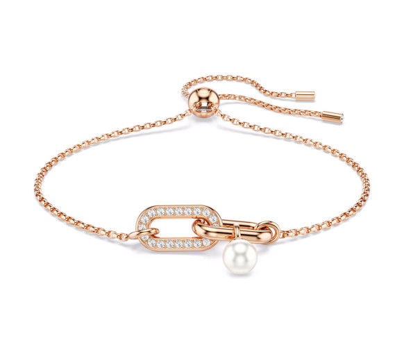 Helen Kirchhofer - Swarovski Braccialetto Constella Crystal Pearl Taglio Round Bianco Placcato color oro rosa - 5728588