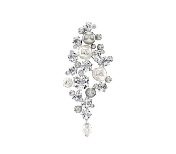 Helen Kirchhofer - Swarovski Spilla Constella Crystal Pearl Taglio Round Bianca Placcato rodio - 5722516