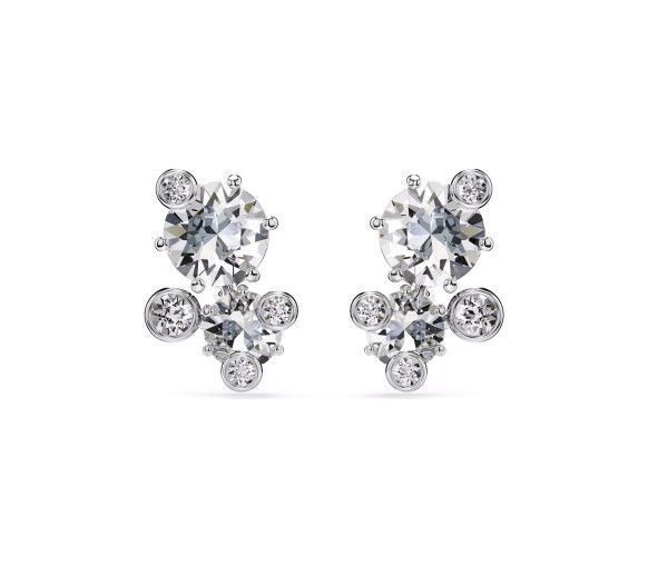 Helen Kirchhofer - Swarovski Constella Ohrstecker Rundschliff Weiss Rhodiniert - 5732253
