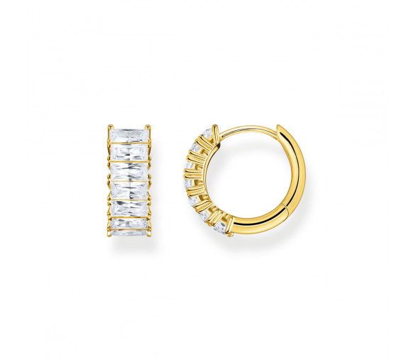 Helen Kirchhofer - Thomas Sabo Creolen Weisse Steine Pavé Gold - CR667-414-14