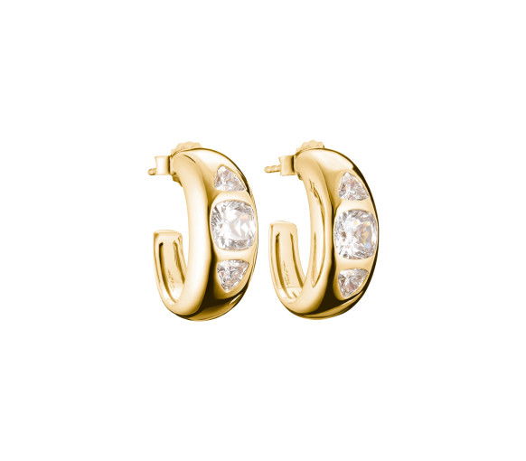 Helen Kirchhofer - Thomas Sabo Créoles zirconiums blancs Bold Elegance Plaqué or 18 carats - CR759-414-14