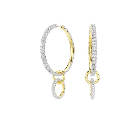 Helen Kirchhofer - Swarovski Dextera Kreolen Rundschliff Weiss Goldlegierungsschicht - 5738201