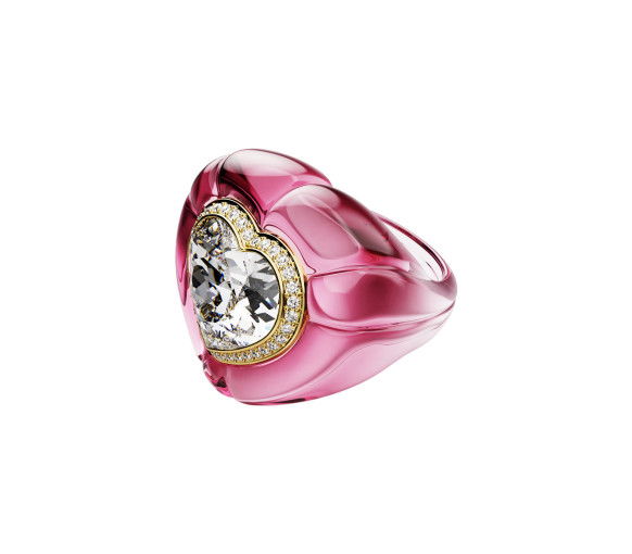 Helen Kirchhofer - Swarovski Anello cocktail Dulcis Taglio Heart Pavé Cuore Rosa