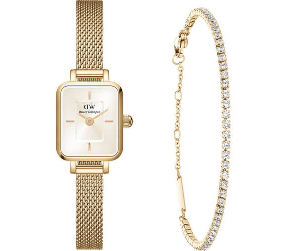 Daniel Wellington Quadro Mini Evergold Champagne Sunray - DW00590011