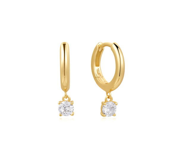 Ania Haie Gold Drop Solitaire Huggies Ohrringe - E061-08G